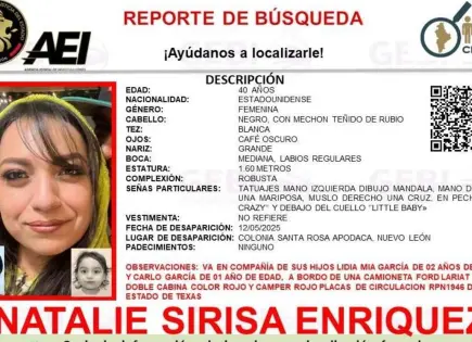 Reportan desaparición mujer estadounidense con sus dos hijos