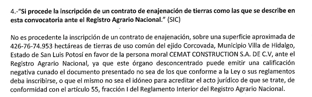 Descalifica la Procuraduría Agraria contrato de venta de terrenos del ejido Corcovada a empresa Descalifica la Procuraduría Agraria contrato de venta de terrenos del ejido Corcovada a empresa