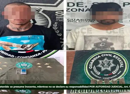 Apresan a dos hombres con 14 dosis de enervantes