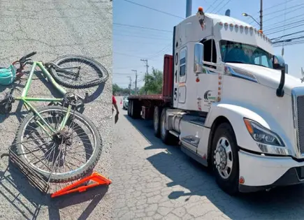 Tráiler atropella a ciclista de la tercera edad Tráiler atropella a ciclista de la tercera edad