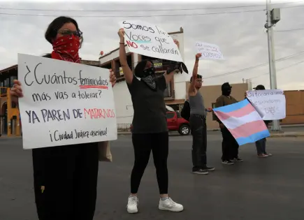 Protestas en Ciudad Ju&aacute;rez por feminicidios y desapariciones de mujeres