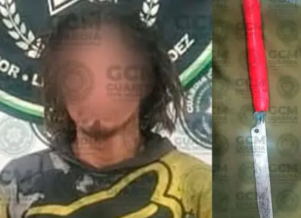 Arrestado en la Col. Fidel Velázquez con un arma blanca