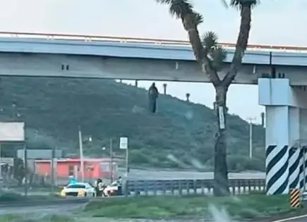 Cuelgan cuerpo en puente de carretera a Matehuala