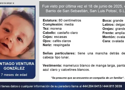 Emiten ficha de búsqueda de un menor de 7 meses