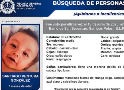 Busca la Fiscalía a infante sustraído por su padre