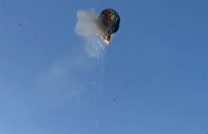 Fuego consume globo aerostático
