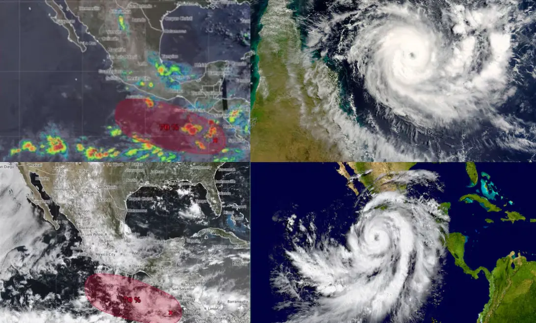 Vigilan posible formación del ciclón Flossie frente a costas del Pacífico mexicano