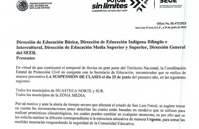 Alargan suspensión de clases por lluvias