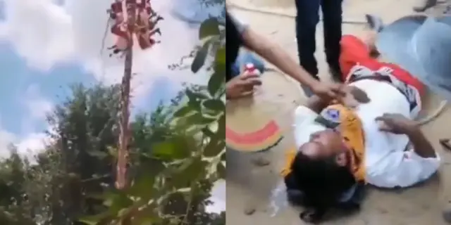 Se rompe el palo ritual y caen cinco Voladores de Papantla en Veracruz