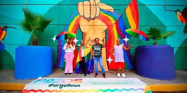 Estrena Pozos mural del orgullo LGBTIQ+