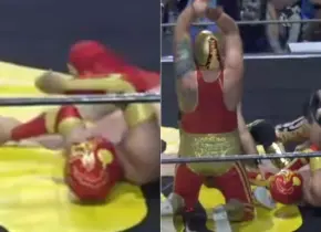 Luchador Íkaro sufre impactante lesión en pleno combate en Ecatepec