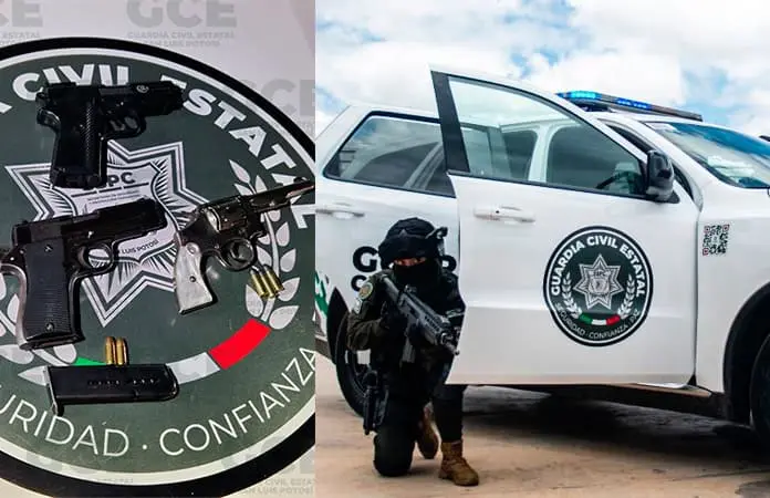 Incautan tres pistolas, una es de réplica