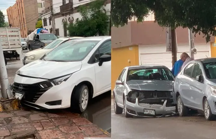 Chocan automóviles en el Barrio de Tequis