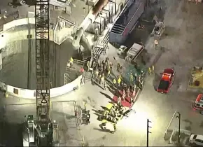 31 trabajadores fueron rescatados tras derrumbe en túnel industrial de Los Ángeles