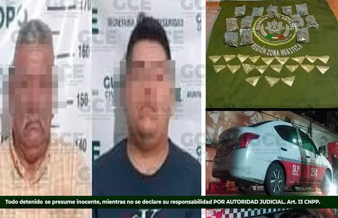 Atrapan a 2 sujetos con droga a bordo de un taxi 