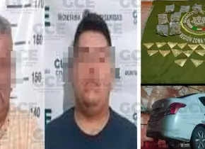 Detienen a dos hombres con droga en taxi de Tamasopo