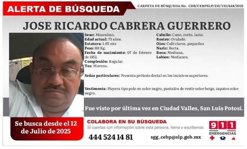 Desaparece taxista en Ciudad Valles; emiten ficha de búsqueda