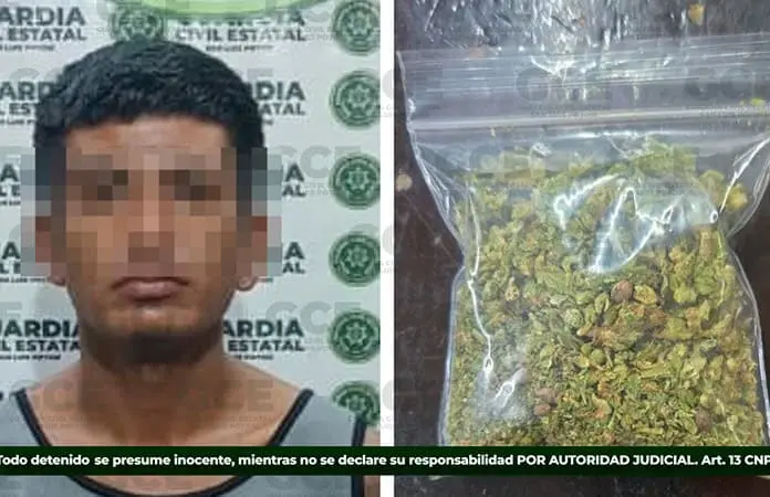 Atrapan a sujeto con una bolsa de “mota”