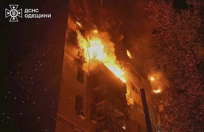 Ataque masivo de drones rusos