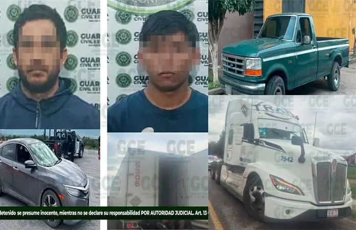 Detiene GCE a dos sujetos con autos robados