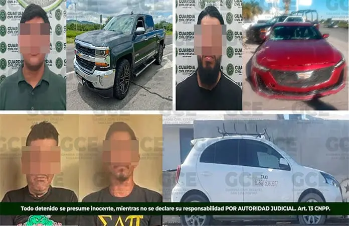 Arrestan a 4 individuos por robo de vehículo