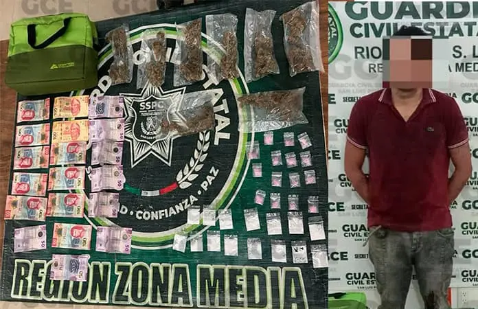 En Rioverde, atrapan a supuesto narcomenudista