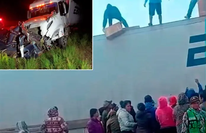 En desigual choque, practican rapiña en tráiler
