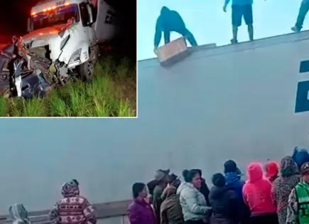 En desigual choque, practican rapiña en tráiler