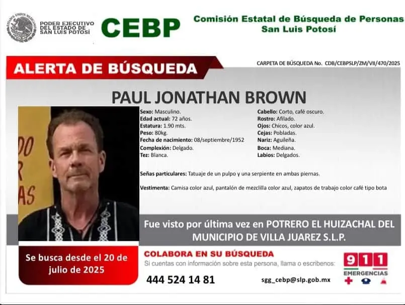 Emiten fichas 4 fichas de búsqueda, entre ellas, la de un extranjero
