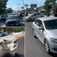 Por alcance, chocan tres autos en SNM