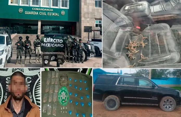 Capturan a presunto “narco” y aseguran camioneta blindada