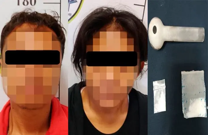 Con droga, arresta la Municipal a 2 personas