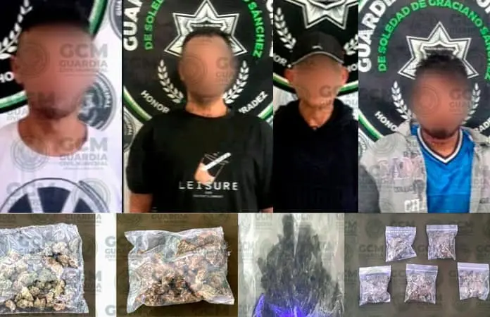 Con “mota”, arrestan a viciosos en Soledad