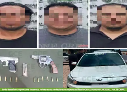 Capturan a tres hombres armados en operativos