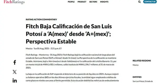 Alerta Financiera en San Luis: Calificadoras Rebajan la Calificación Crediticia por Aumento de Deudas