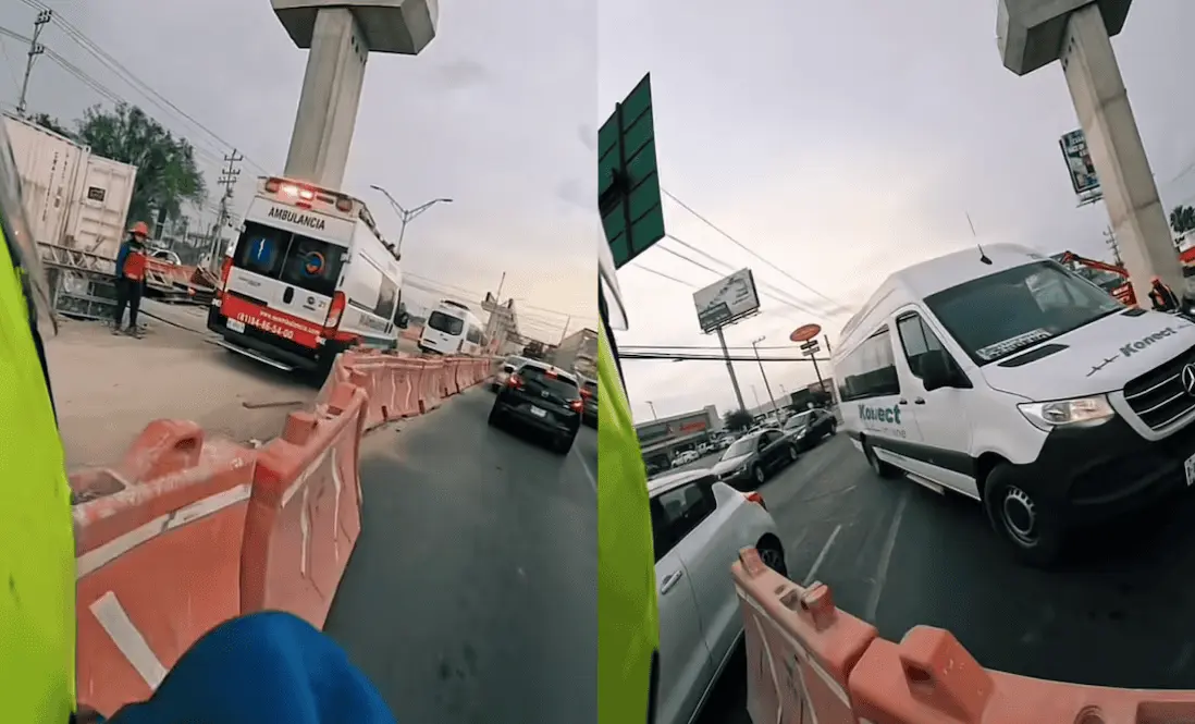 Joven motociclista se vuelve viral al ayudar a ambulancia en Monterrey
