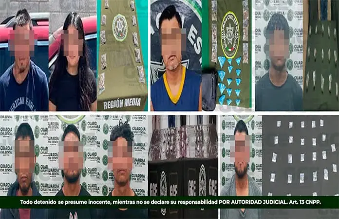 Ocho detenidos por GCE