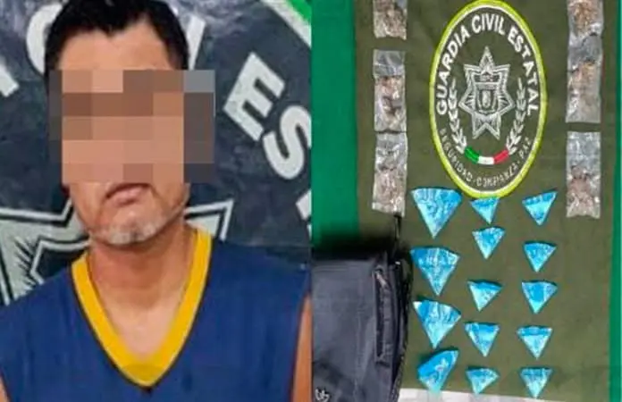 Detienen a dos sujetos, traían droga y un arma