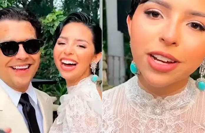Christian Nodal aclara el famoso Yo gané de Ángela Aguilar en su boda
