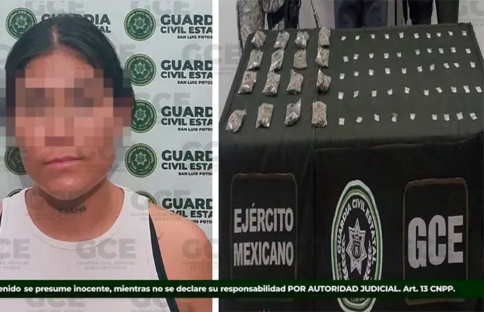 Mujer traía decenas de droga en V. de Zaragoza