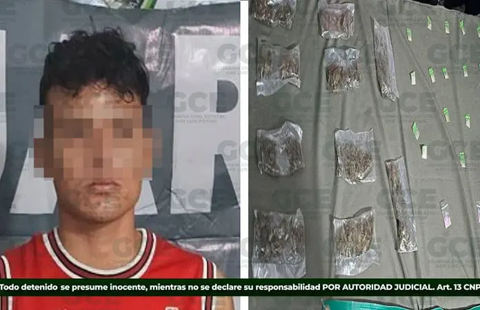 Detienen a jóvenes con droga en Villa Juárez