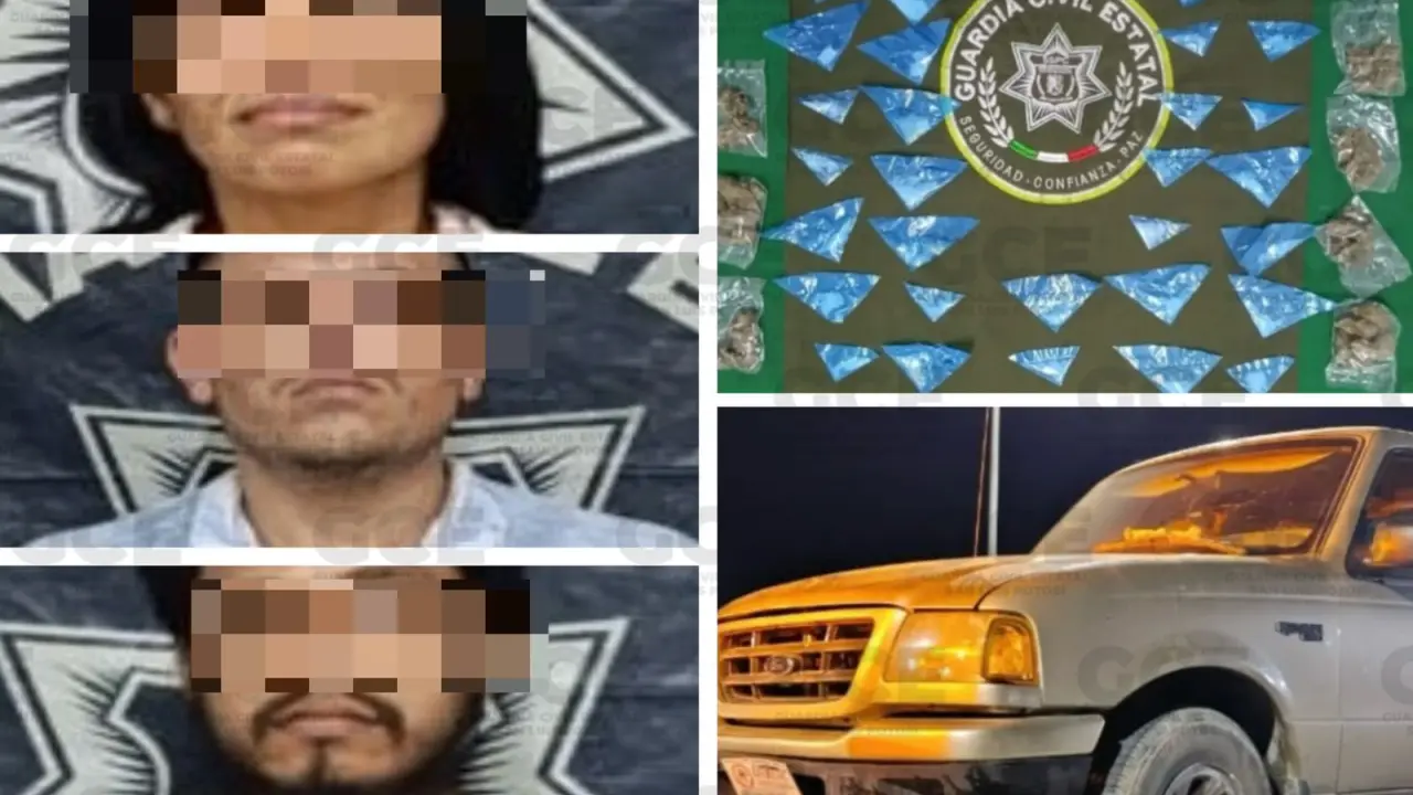 GCE detiene a tres personas con droga en Ciudad Valles