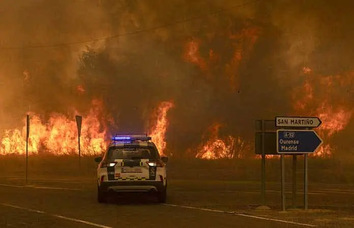 España lucha contra incendios forestales