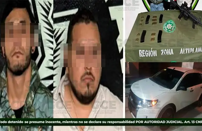 Detenidos con fusil en Matehuala.