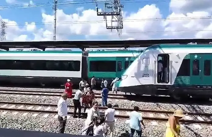 Descarrila vagón del Tren Maya