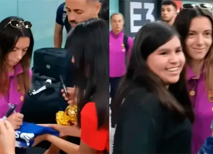 Emotivo recibimiento del Barcelona Femenil en México