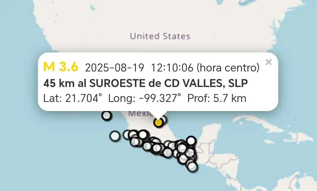 Imperceptibles, sismos en Ciudad Valles y Ébano