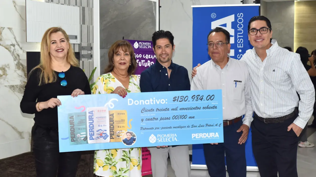 Unidos por la esperanza: Plomería Selecta y Pegamentos Perdura entregan donativo al Patronato Pro-Paciente Oncológico