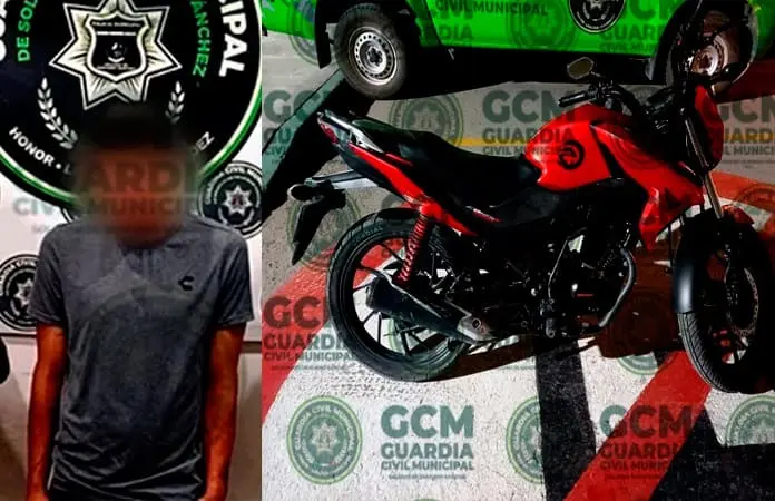 Vándalo se paseaba en una moto hurtada