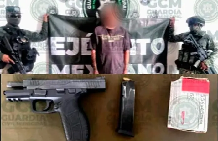 Agresivo sujeto andaba armado con una pistola